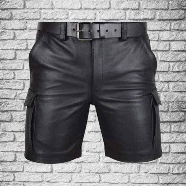 Men Leather Shorts